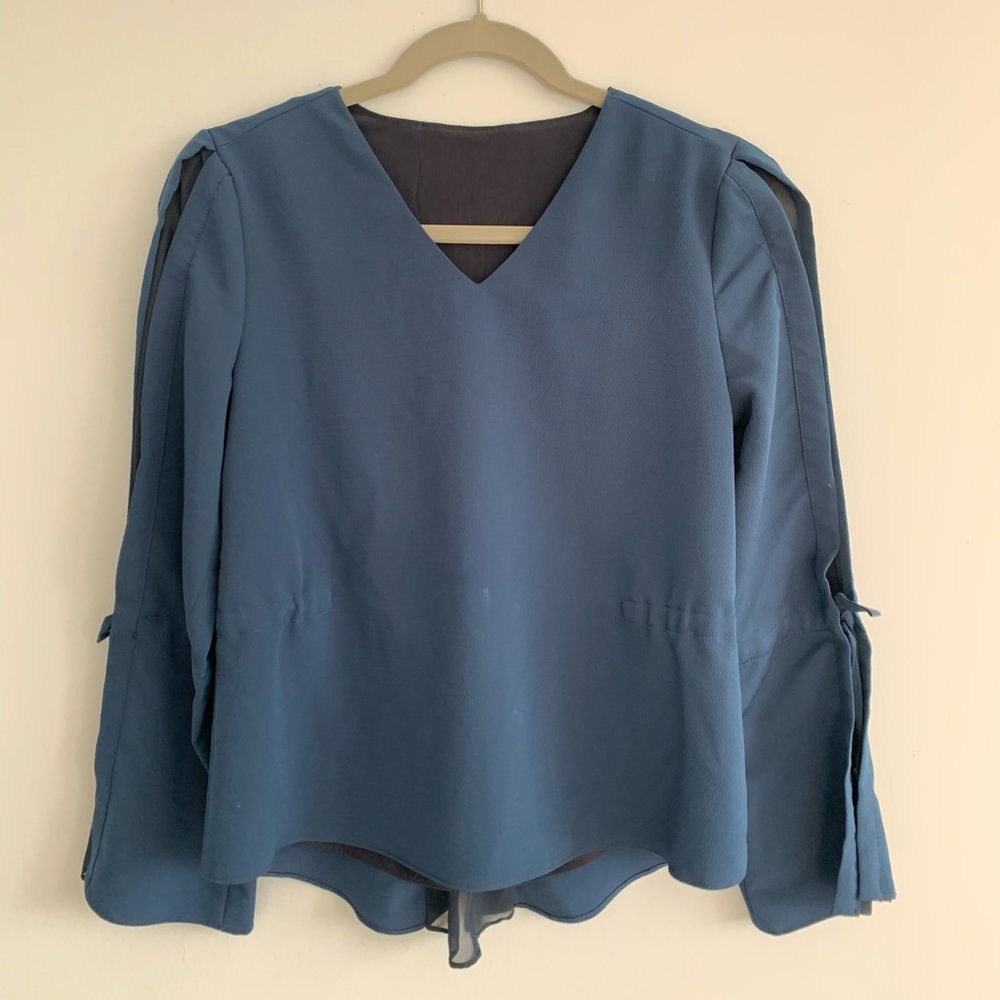 Blouse with designed sleeves